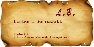 Lambert Bernadett névjegykártya